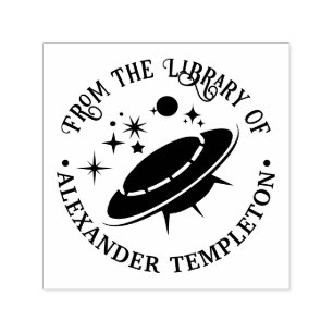 Tampon Auto-encreur Nom de livre de la bibliothèque extraterrestre du 