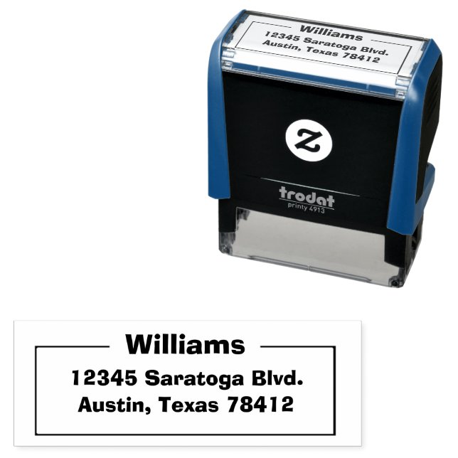 Tampon Auto-encreur Nom de sir avec adresse complète | (En situation)