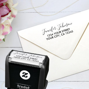 Tampon Auto-encreur Nom d'écriture manuscrite personnalisée Adresse de