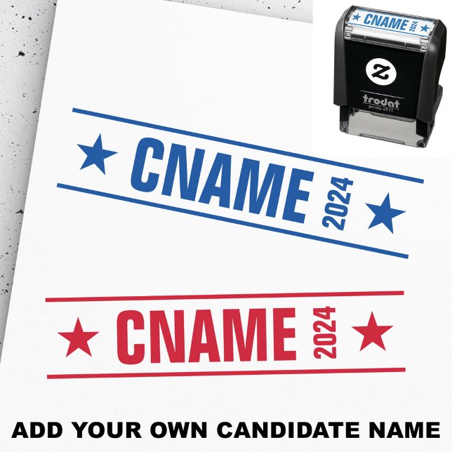Tampon Auto-encreur Nom du candidat personnalisé campagne électorale p (Custom candidate name political election campaign self-inking stamp)