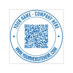 Tampon Auto-encreur Nom du code QR Site Web Autonomie Ronde Timbre