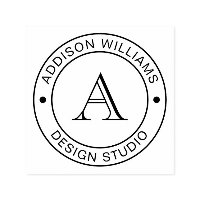 Tampon Auto-encreur Nom du monogramme Entrepreneur Professionnel (Design)