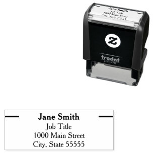 Tampon Auto-encreur Nom du titre du travail professionnel en gras Adre