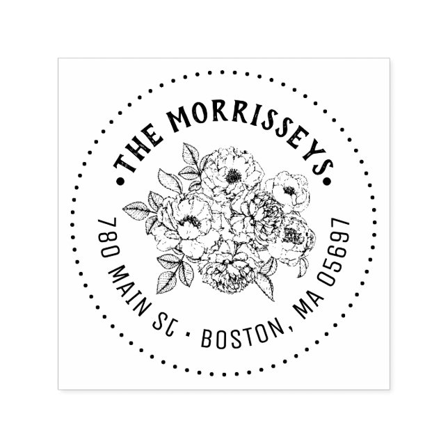 Tampon Auto-encreur Nom et adresse de famille uniques (Design)