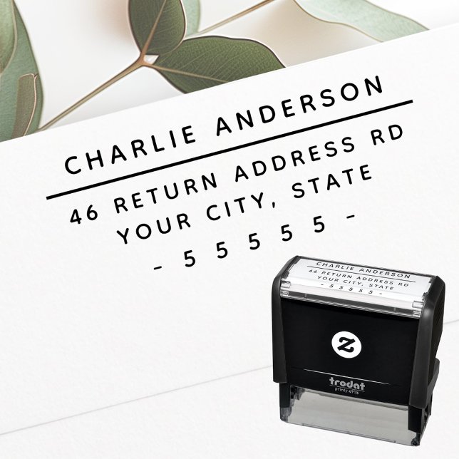 Tampon Auto-encreur Nom et adresse de retour de l'entreprise (Name and business return address self-inking stamp)