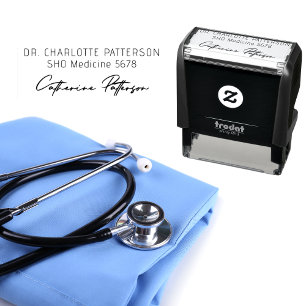 Tampon Auto-encreur Nom et références de signature de médecin