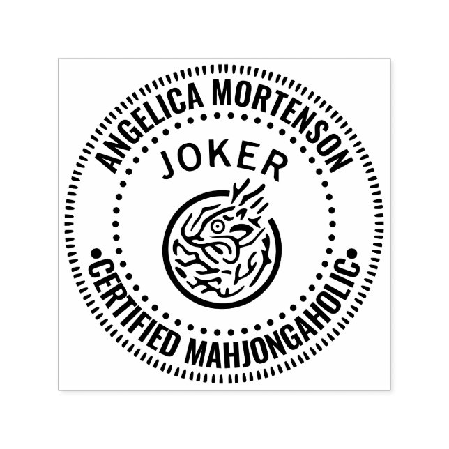 Tampon Auto-encreur Nom Mahjong Joker “Mahjongaholique certifié” (Design)