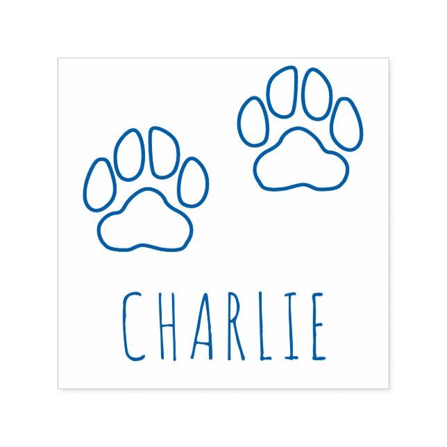 Tampon Auto-encreur Nom personnalisé de l'animal Charlie | Plan des Em (Design)