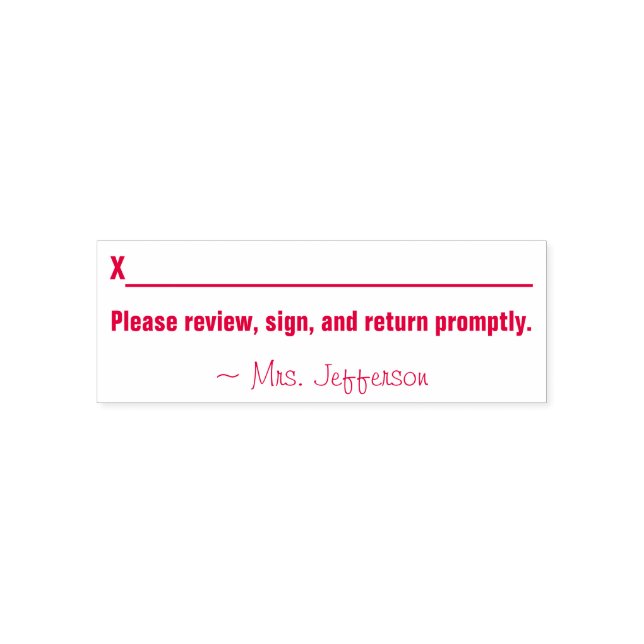 Tampon Auto-encreur Nom + "Veuillez vérifier, signer et retourner rapi (Design)