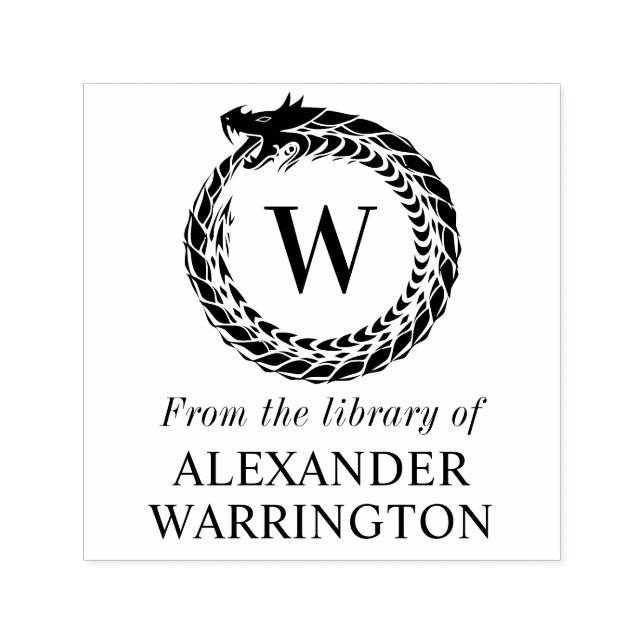 Tampon Auto-encreur Nomogramme initial du nom du livre de la bibliothè (Design)