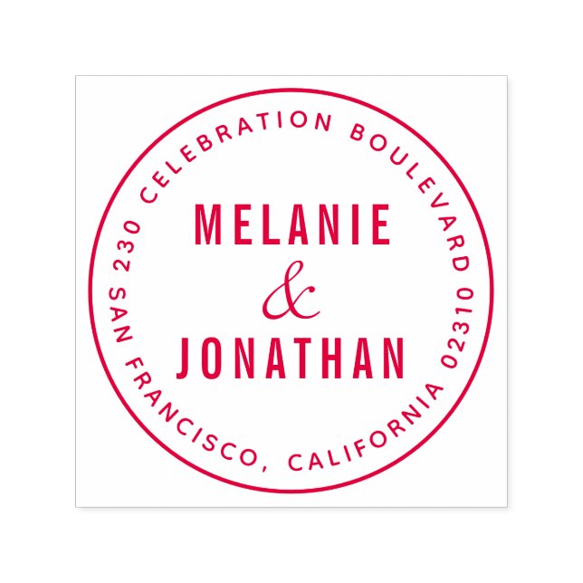 Tampon Auto-encreur Noms de mariage Créez votre propre adresse de reto (Design)