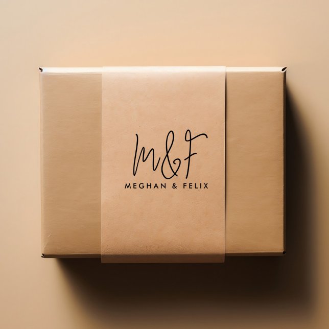 Tampon Auto-encreur Noms de script moderne Monogramme mariage (Créateur téléchargé)