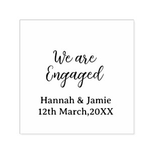 Tampon Auto-encreur Nous sommes fiancés nom date calligraphystylish