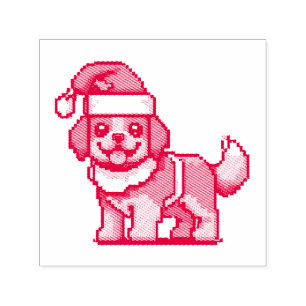 Tampon Auto-encreur Nous vous souhaitons un joyeux Noël avec un chien