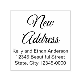 Tampon Auto-encreur Nouveau nom de script d'adresse et texte d'adresse