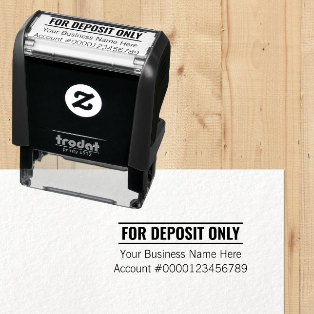 Tampon Auto-encreur Numéro de compte bancaire pour le dépôt uniquement (For Deposit Only Business Name Bank Account Number Self-inking Stamp)