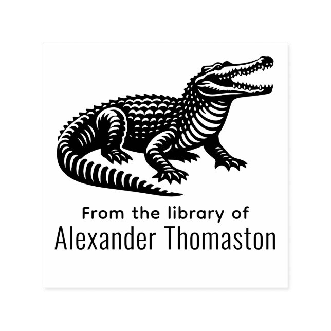 Tampon Auto-encreur Open Mouth Crocodile from the Library of Book Name (Design)