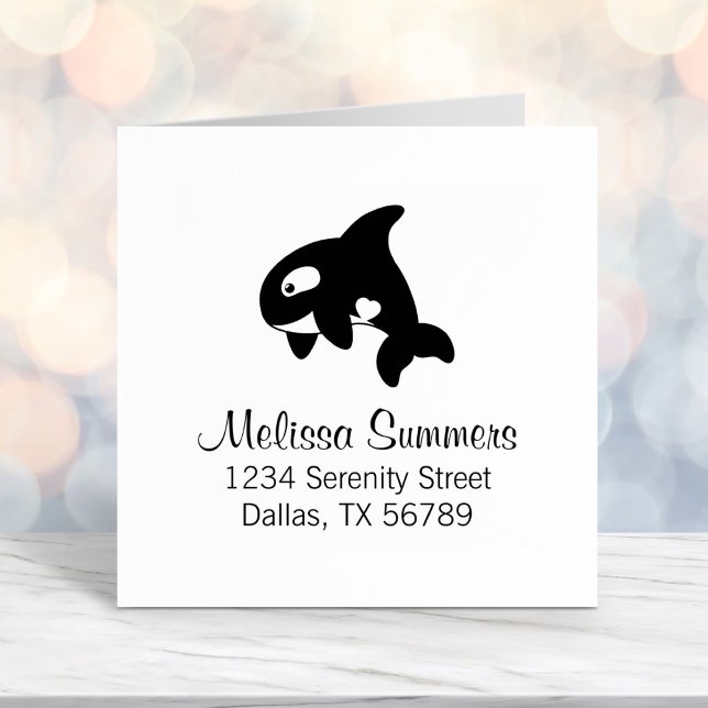 Tampon Auto-encreur Orca Whale Adresse (Créateur téléchargé)