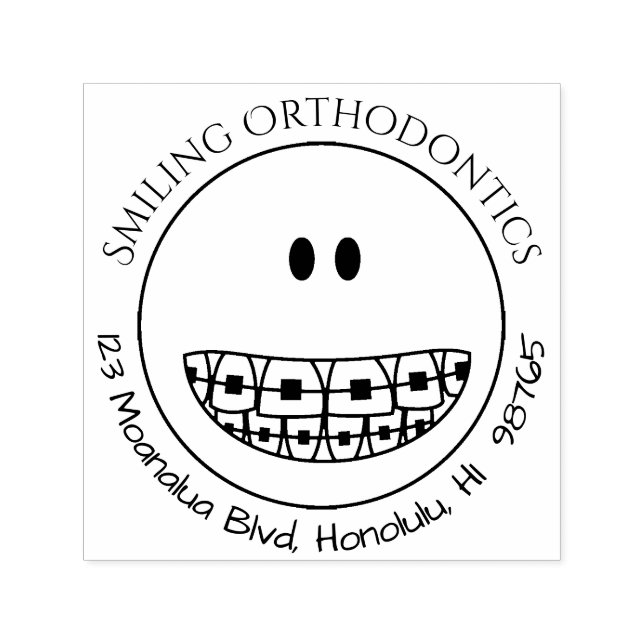 Tampon Auto-encreur Orthodontist Bureau Adresse Bracelets Timbre (Design)
