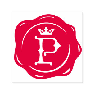 Tampon Auto-encreur P - Sceau de cire antique Couronne gothique Lettre