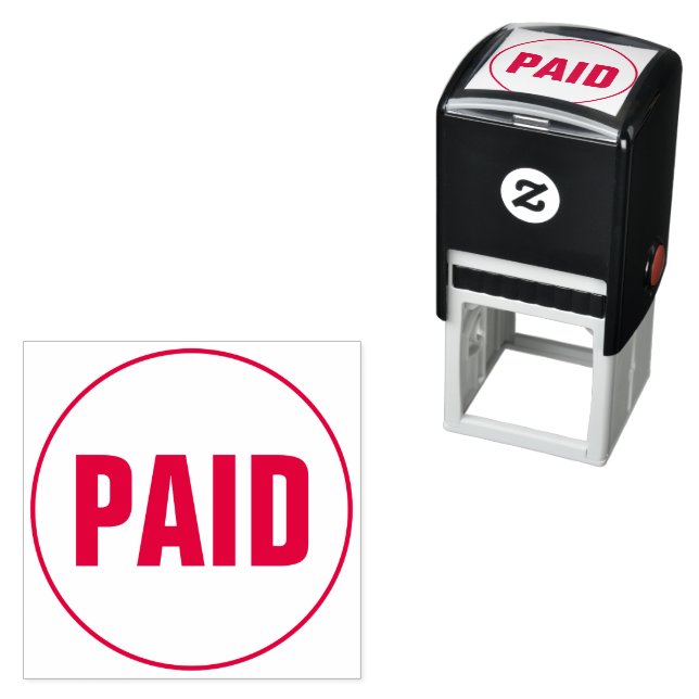 Tampon Auto-encreur PAID Business Text Custom Self-inking Stamp (En situation)