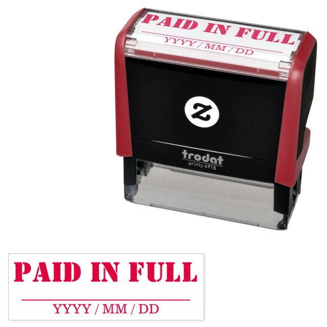 Tampon Auto-encreur PAID Business Text Custom Self-inking Stamp (En situation)