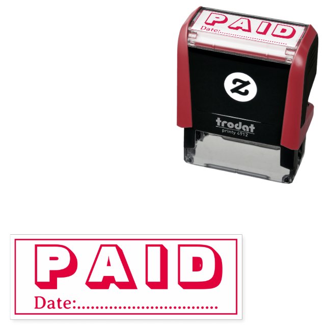 Tampon Auto-encreur Paid with Blank Date Self Inking Office Stamp (En situation)