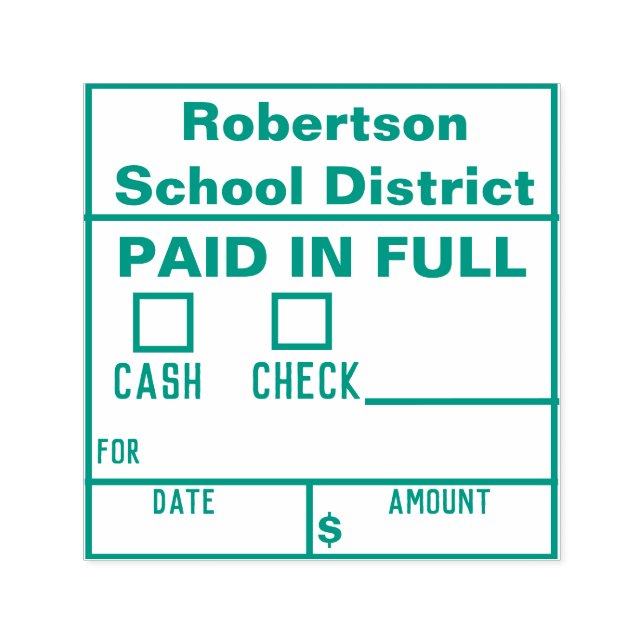 Tampon Auto-encreur Payé en caoutchouc intégral (Design)