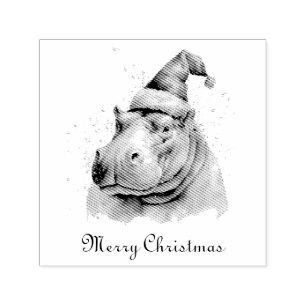 Tampon Auto-encreur Père Noël Little Hippo, coutume