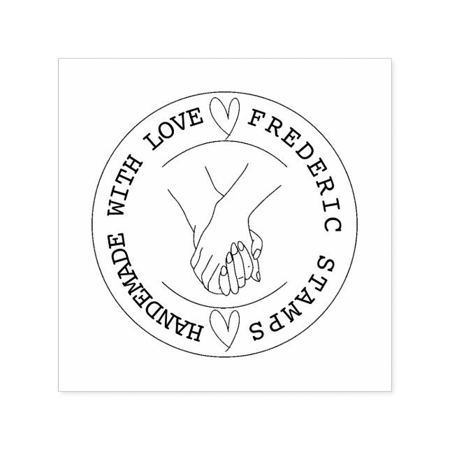 Tampon Auto-encreur Personalized Name Handmade with Love   (Design)