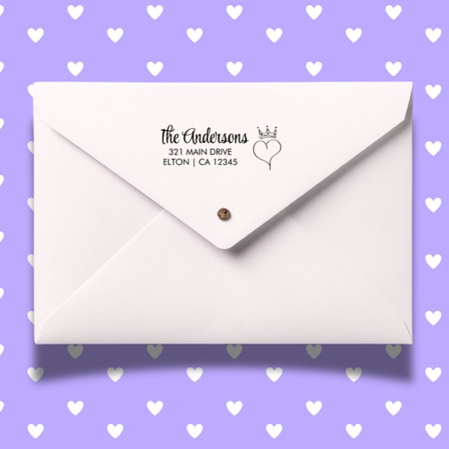 Tampon Auto-encreur Personnaliser l'adresse de retour du script de coe (Add a heartfelt touch to your mail with our Personalize Heart Script Return Address  )