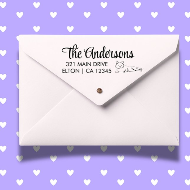 Tampon Auto-encreur Personnaliser l'adresse de retour Kitten (Make mailing special with a personalized kitten return address self-inking stamp.  )