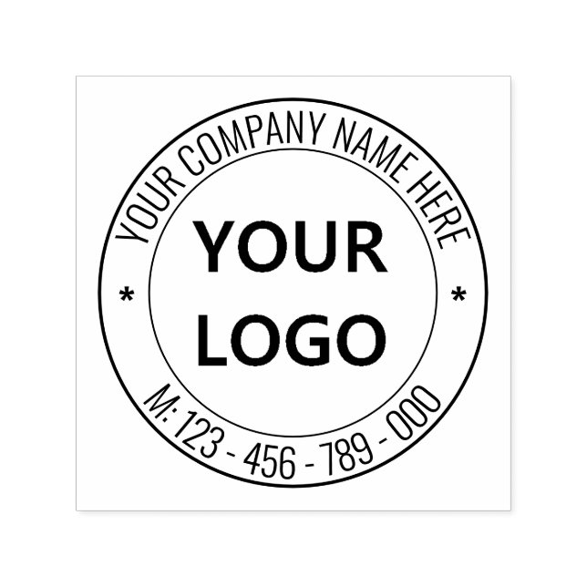 Tampon Auto-encreur Personnalisez votre logo d'entreprise Info Timbre  (Design)