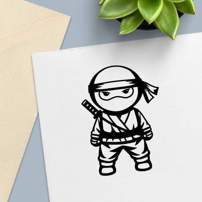 Tampon Auto-encreur Petit guerrier de Ninja Couleur moi (Créateur téléchargé)