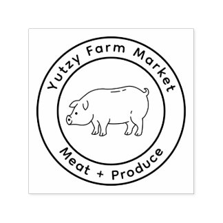 Tampon Auto-encreur Petit marché de la ferme porcine 