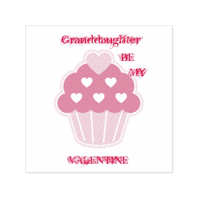 Tampon Auto-encreur Petite-fille Cupcake Valentine Timbre en caoutchou (Design)