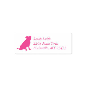 Tampon Auto-encreur Pit Bull Chien Baby shower rose fille Pitbull