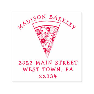 Tampon Auto-encreur Pizza Supreme Combo Cute Kids Retourner Adresse Ti