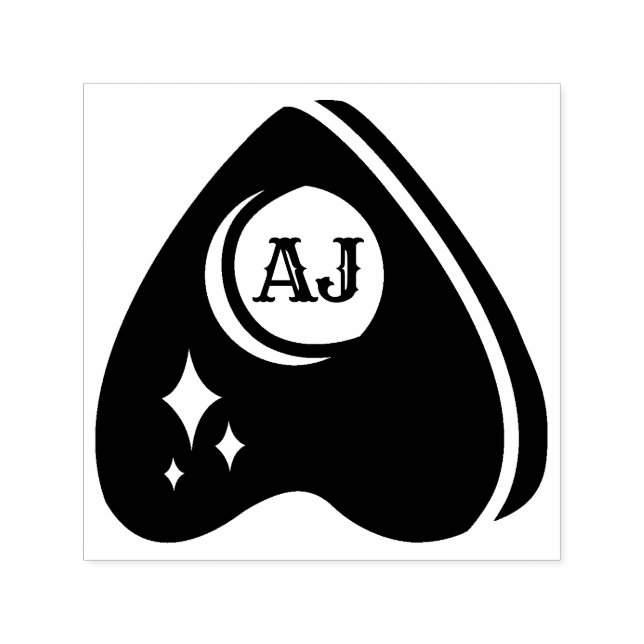 Tampon Auto-encreur Planchette de carte Spirit avec initiales (Design)