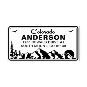 Tampon Auto-encreur Plaque de licence Colorado personnalisée Adresse d
