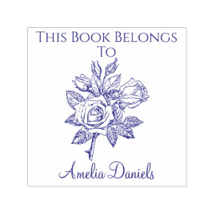 Tampon Auto-encreur Plaque Rose vintage