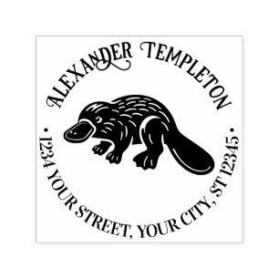 Tampon Auto-encreur Platype à bec de canard #2P Nom Adresse de retour