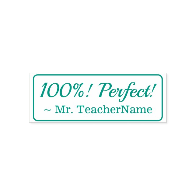 Tampon Auto-encreur Positif "100%! Parfait !" + Nom personnalisé du tu (Design)