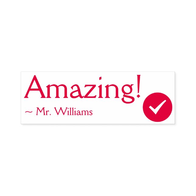 Tampon Auto-encreur Positif "Extraordinaire !" + Nom de l'enseignant T (Design)