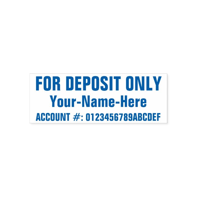 Tampon Auto-encreur "POUR DÉPÔT SEULEMENT" + Nom personnalisé Timbre e (Design)