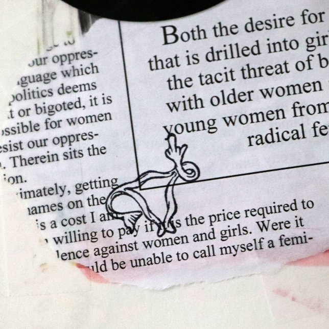 Tampon Auto-encreur Pro-choice uterus flip off (Créateur téléchargé)