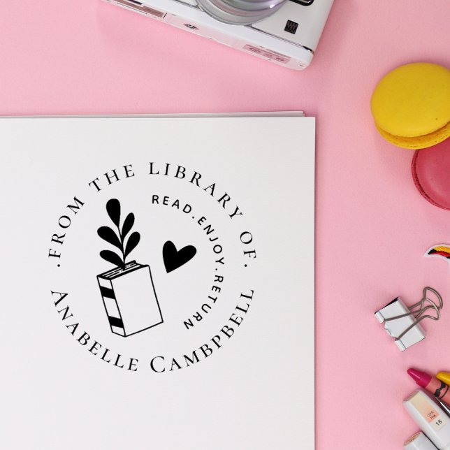 Tampon Auto-encreur Professeurs Nom personnalisé Bibliothèque Livre Bo (Créateur téléchargé)