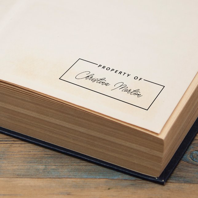 Tampon Auto-encreur Propriété Simple Du Nom De Script manuscrit (Créateur téléchargé)