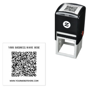 Tampon Auto-encreur QR Code Scan Info Name Site Web Self-inking Stamp