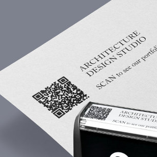Tampon Auto-encreur QR CODE texte personnalisé nom commercial promotio